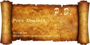 Porr Dominik névjegykártya